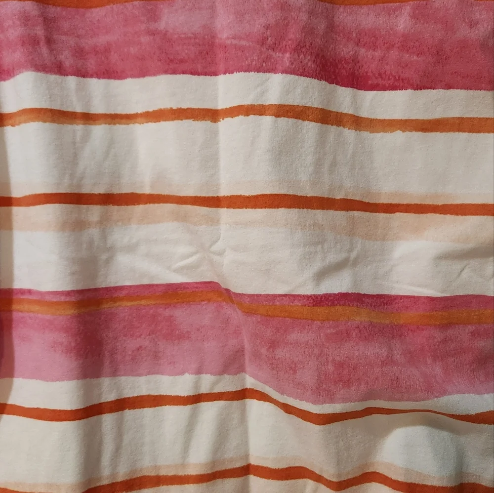 Women's Talbots Pink And Orange Stripe Tee, Size L - Picture 11 of 11